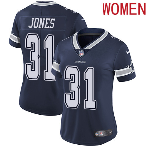 2019 Women Dallas Cowboys #31 Jones blue Nike Vapor Untouchable Limited NFL Jersey style 2